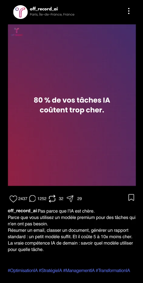 Publication Instagram réalisée pour un client, 1 sur 16.