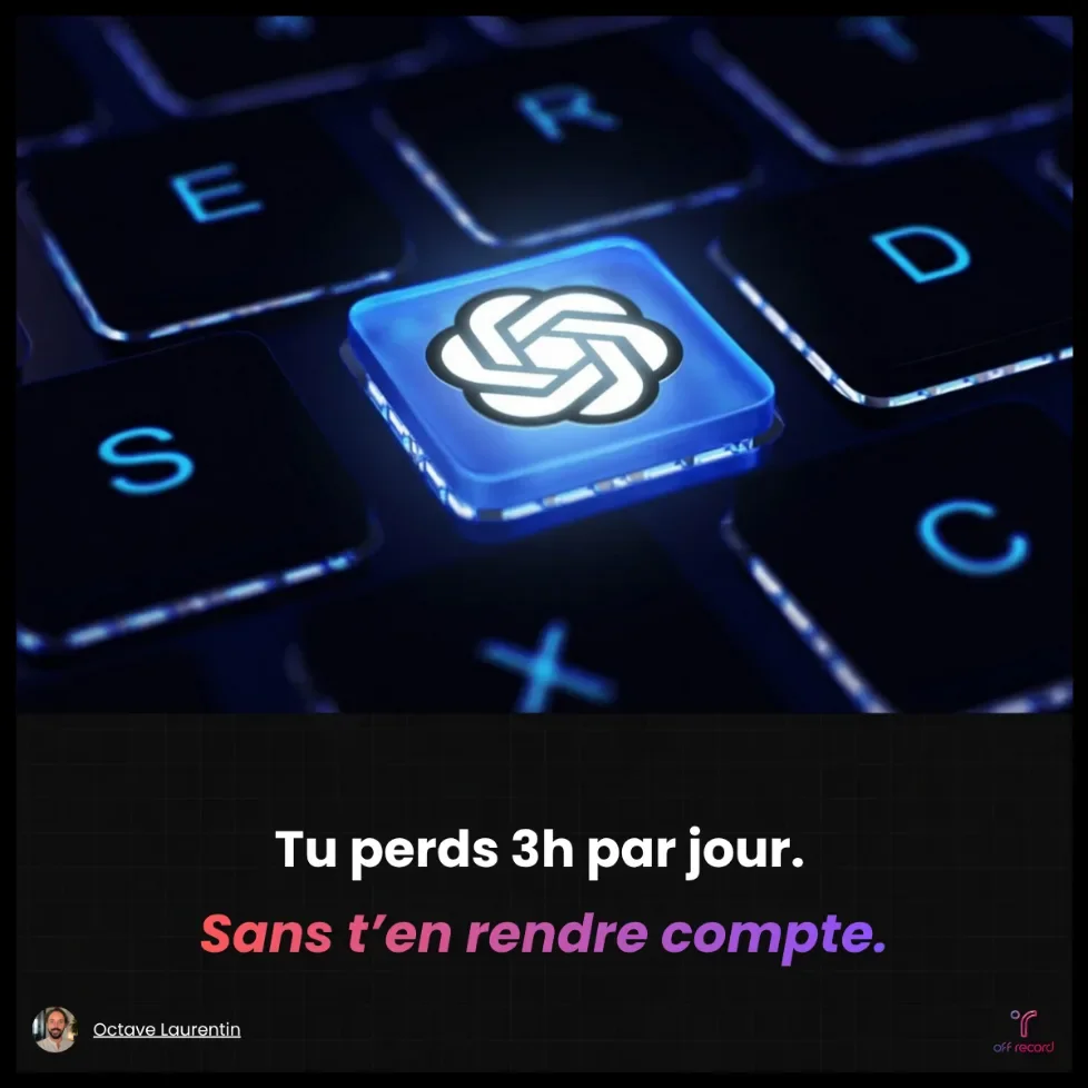 Planche d'un carrousel LinkedIn réalisé pour Off Record, 1 sur 5.