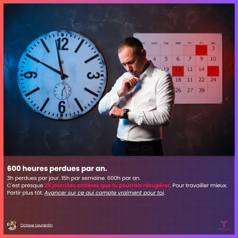 Planche d'un carrousel LinkedIn réalisé pour Off Record, 4 sur 5.