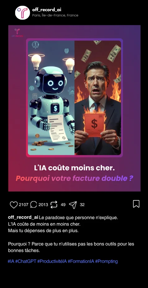 Publication Instagram réalisée pour Off Record, 6 sur 8.