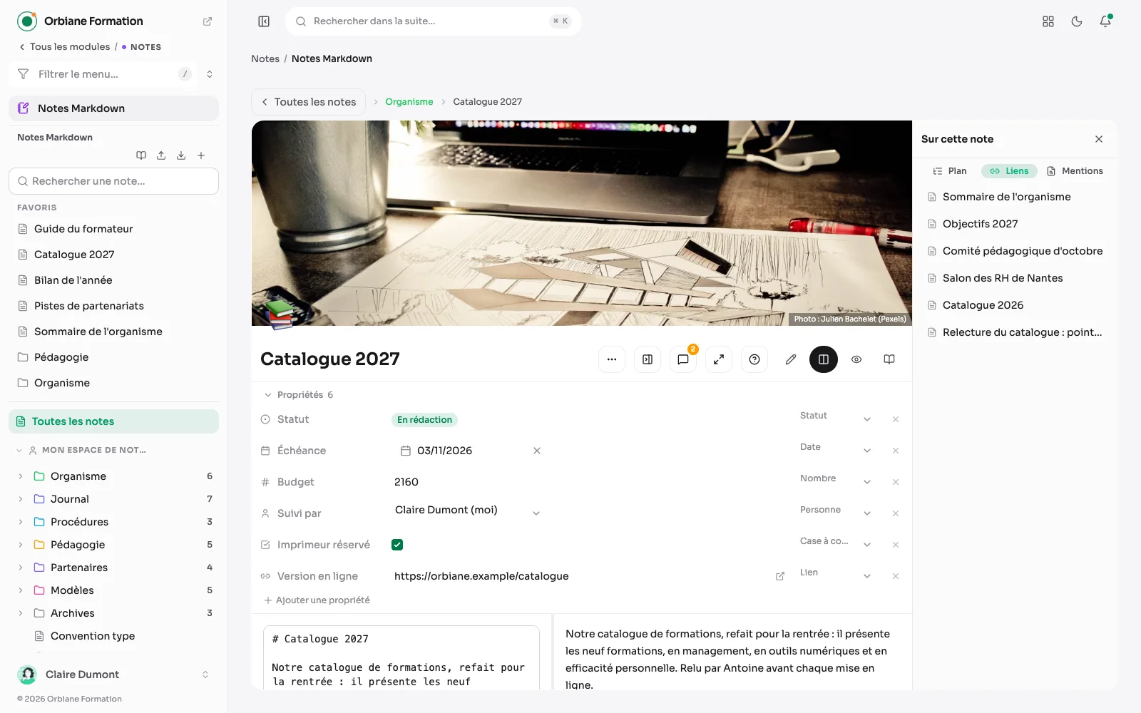 Les notes Markdown