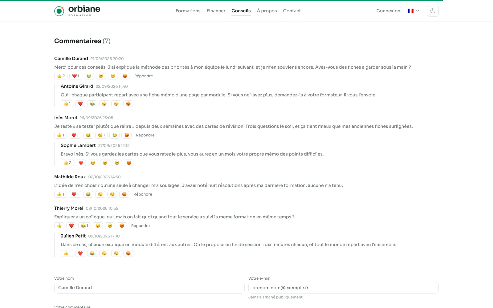 Les commentaires