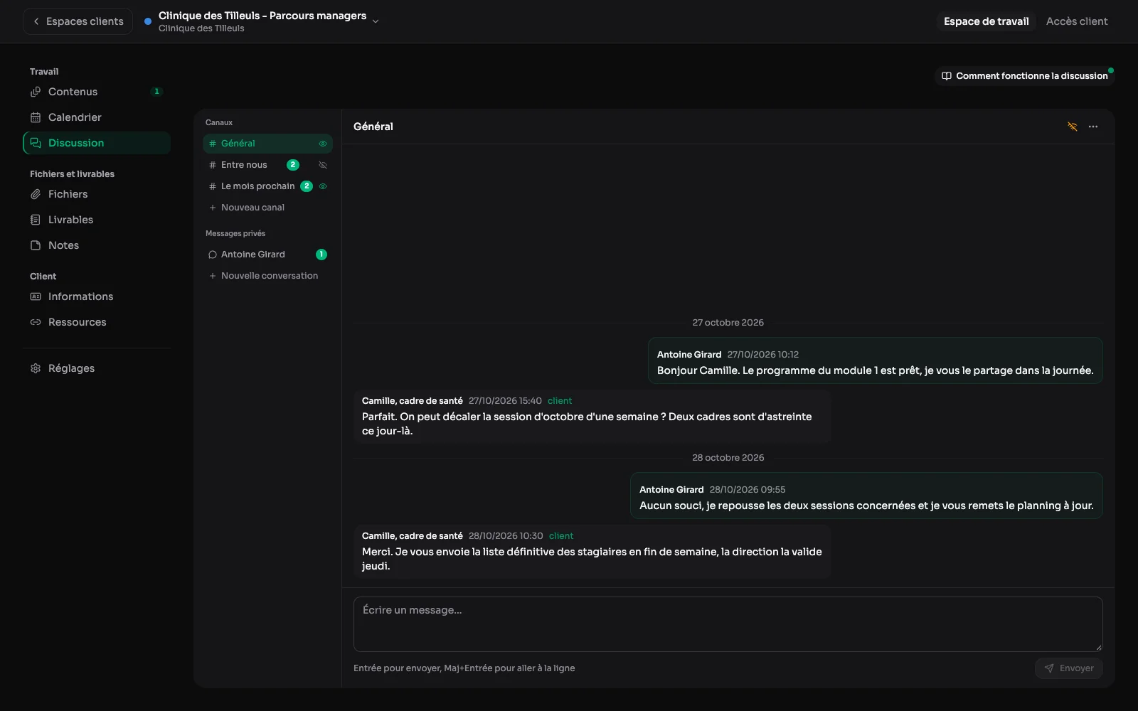Het gesprek van een omgeving, live.