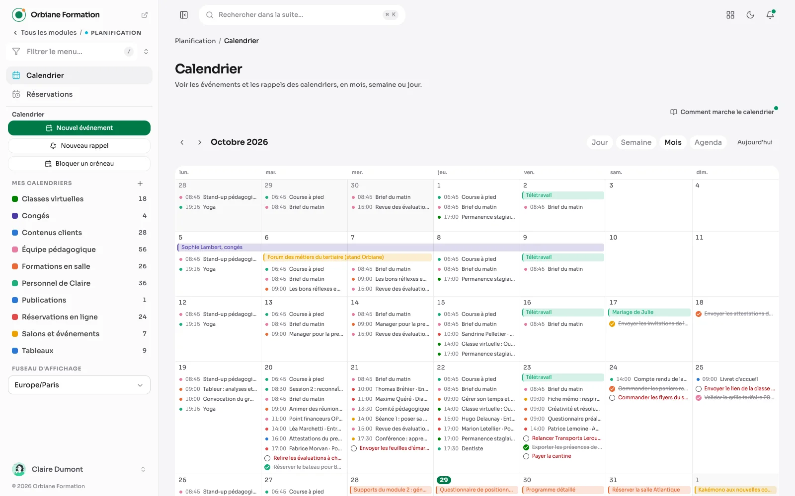 Le calendrier