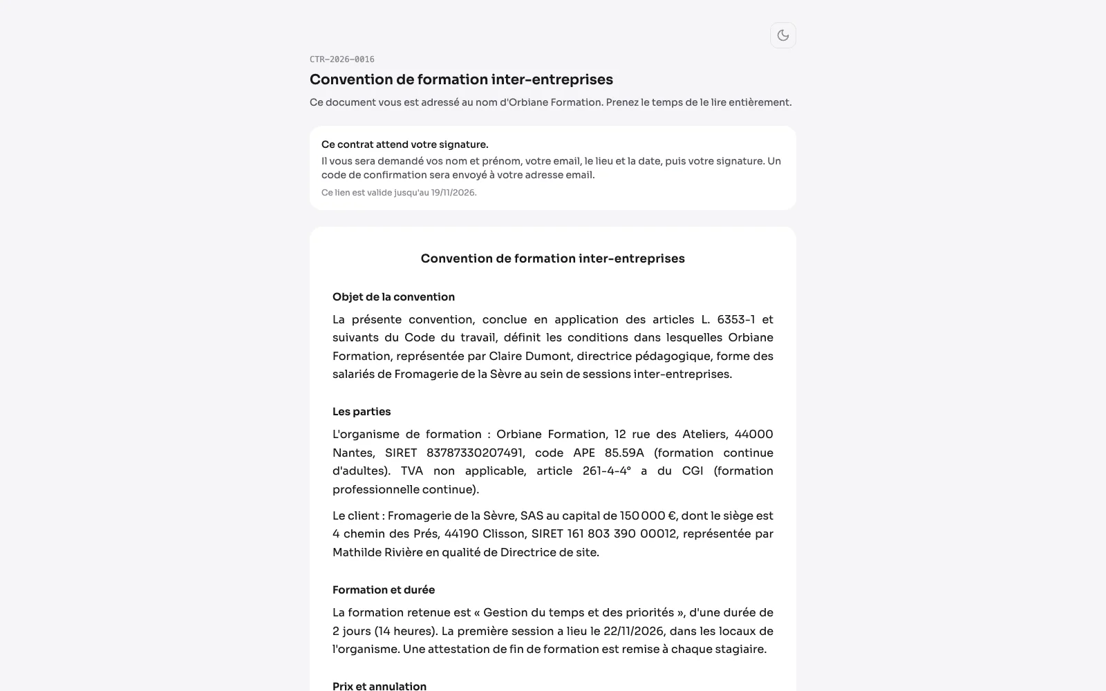 Einen Vertrag unterzeichnen