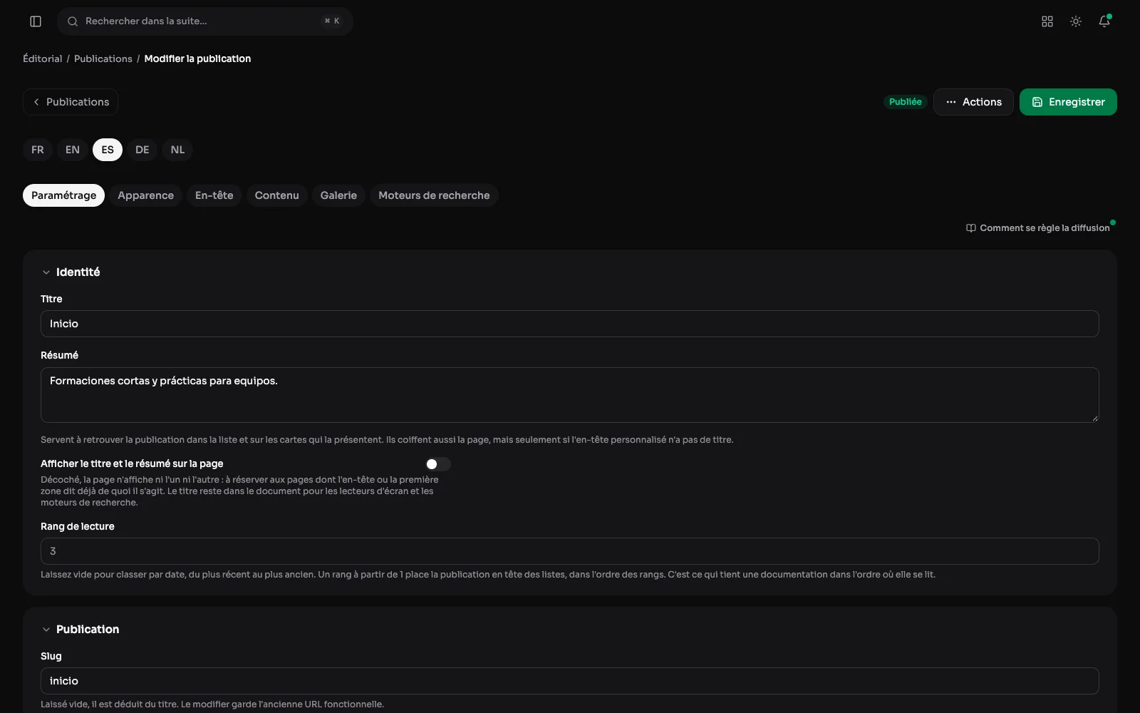 Multilingue, une seule mise en page