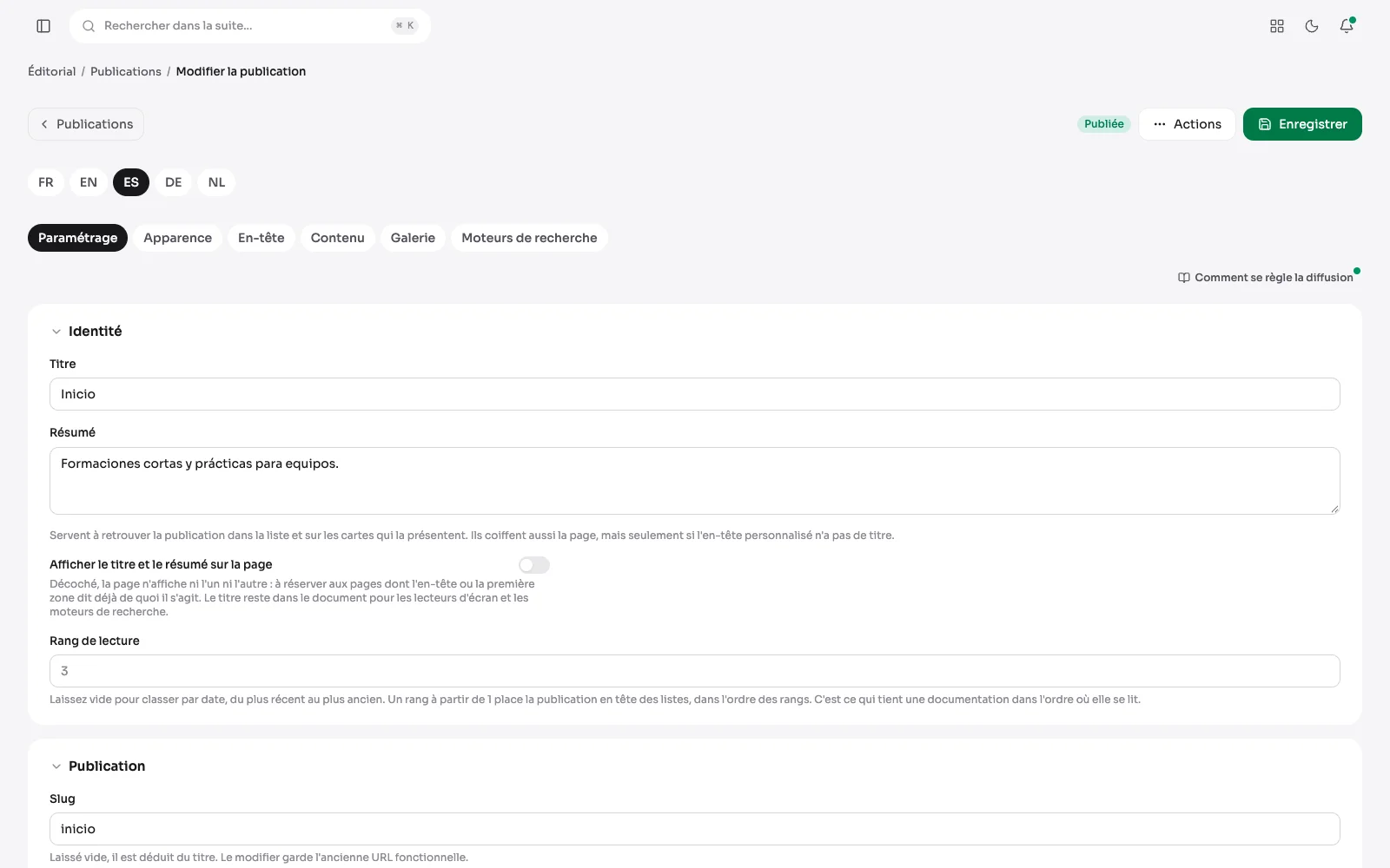 Multilingue, une seule mise en page
