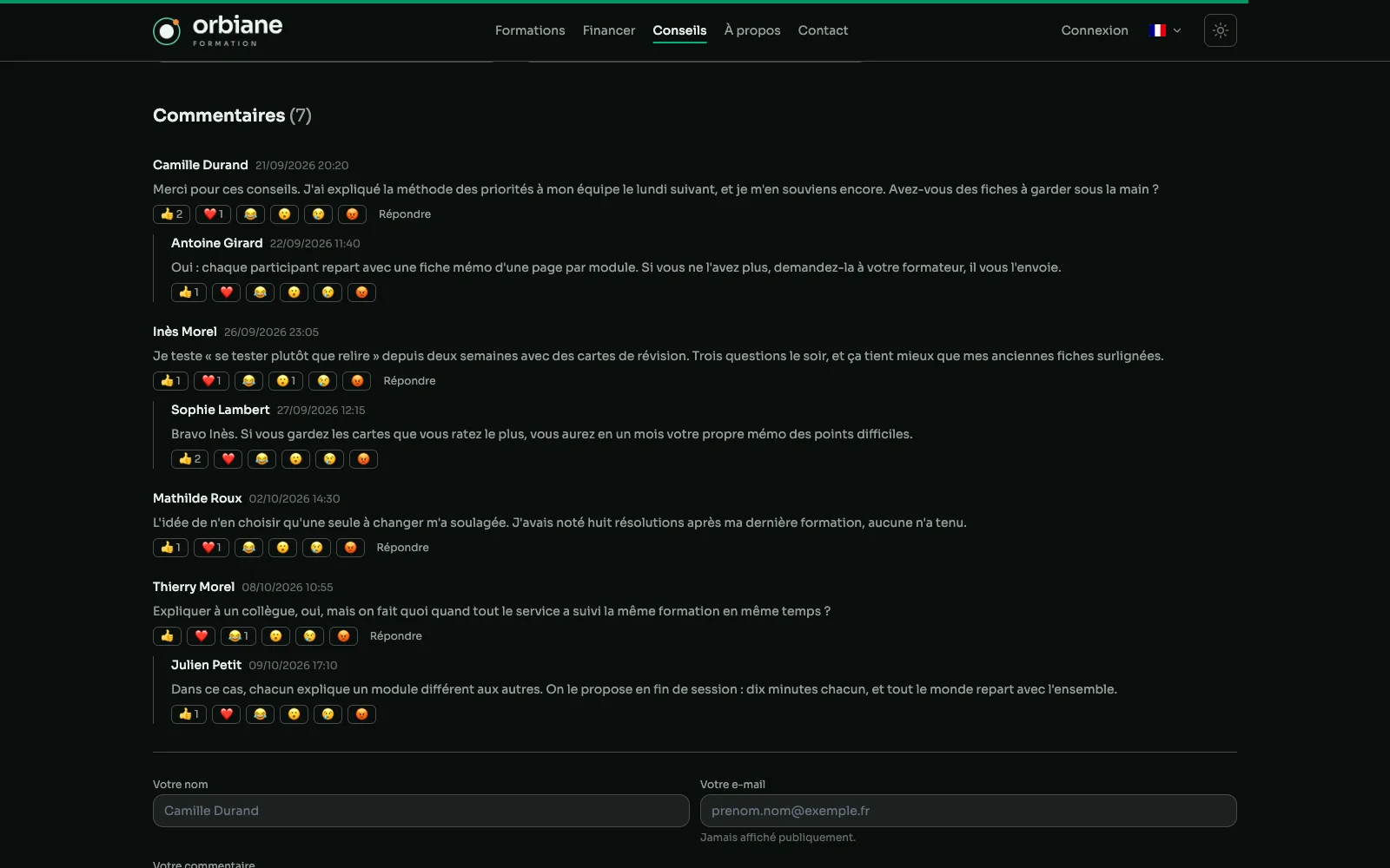 Les commentaires